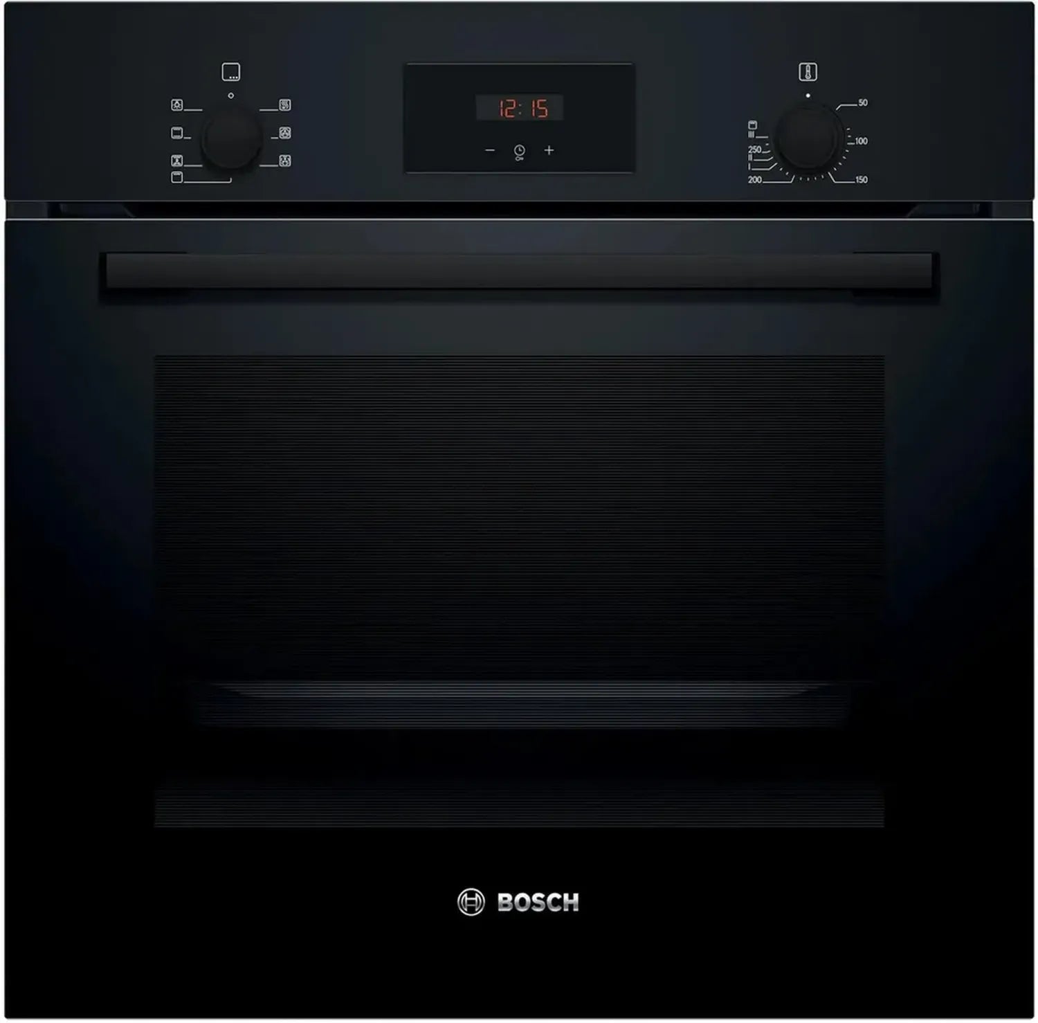 Elektrischer Einbau-Backofen mit Umluft, 66L, Schwarz, Energieklasse A